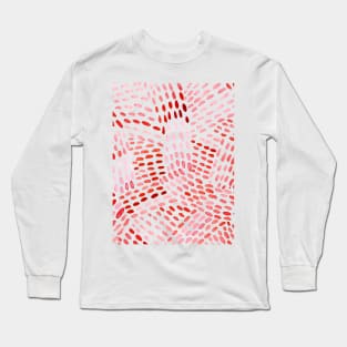 Watercolor dotted lines - red Long Sleeve T-Shirt